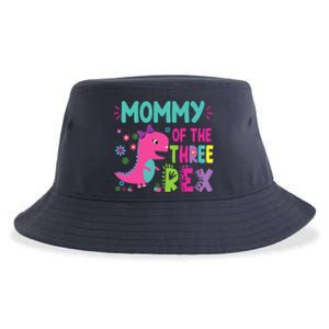 Mommy Of The Three Rex Birthday Dinosaur Family Matching Sustainable Bucket Hat