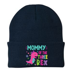 Mommy Of The Three Rex Birthday Dinosaur Family Matching Knit Cap Winter Beanie