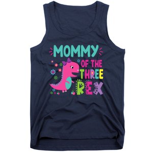 Mommy Of The Three Rex Birthday Dinosaur Family Matching Tank Top