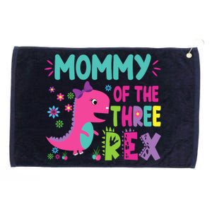 Mommy Of The Three Rex Birthday Dinosaur Family Matching Grommeted Golf Towel