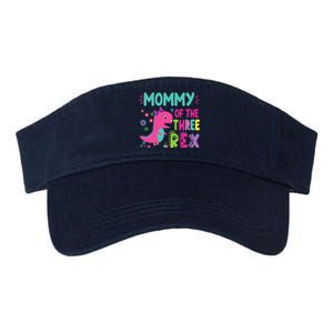 Mommy Of The Three Rex Birthday Dinosaur Family Matching Valucap Bio-Washed Visor