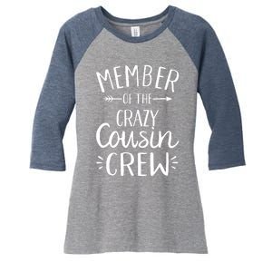 Member of the crazy cousin crew Women's Tri-Blend 3/4-Sleeve Raglan Shirt