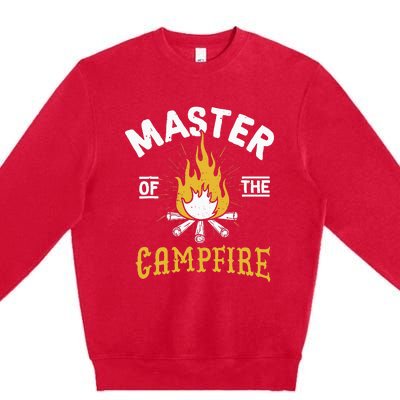 Master Of The Campfire Camping & Outdoors Gift Premium Crewneck Sweatshirt