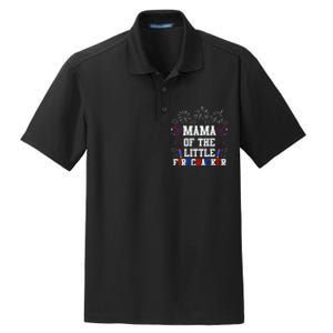 Mama Of The Little Firecracker 4th Of July Birthday Dry Zone Grid Polo