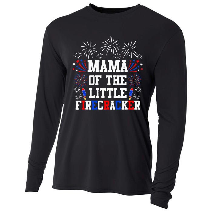 Mama Of The Little Firecracker 4th Of July Birthday Cooling Performance Long Sleeve Crew