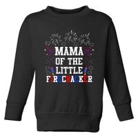 Mama Of The Little Firecracker 4th Of July Birthday Toddler Sweatshirt