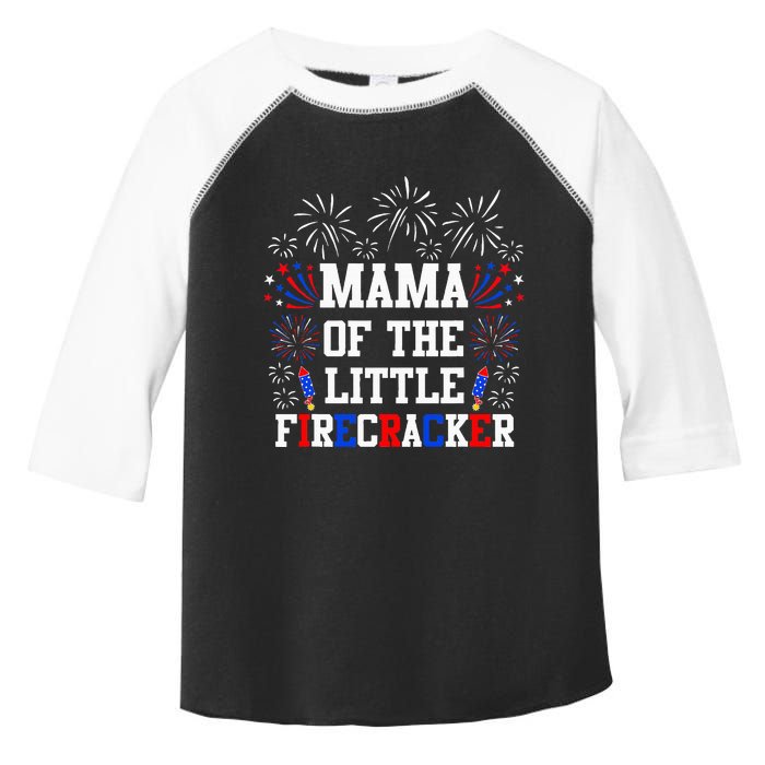 Mama Of The Little Firecracker 4th Of July Birthday Toddler Fine Jersey T-Shirt