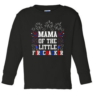 Mama Of The Little Firecracker 4th Of July Birthday Toddler Long Sleeve Shirt