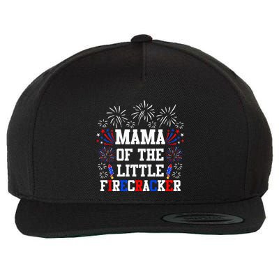 Mama Of The Little Firecracker 4th Of July Birthday Wool Snapback Cap