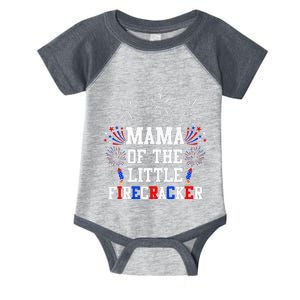 Mama Of The Little Firecracker 4th Of July Birthday Infant Baby Jersey Bodysuit