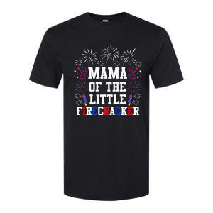 Mama Of The Little Firecracker 4th Of July Birthday Softstyle CVC T-Shirt