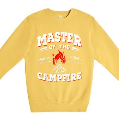 Master Of The Campfire Funny Camping Gift For Campers Premium Crewneck Sweatshirt