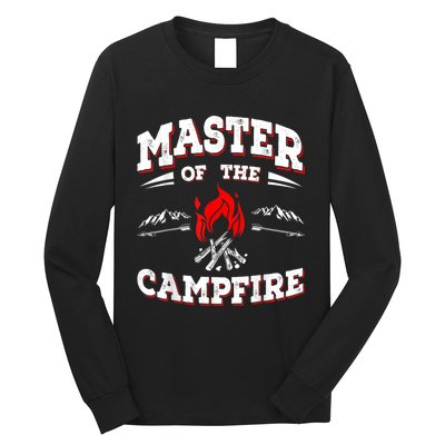 Master Of The Campfire Funny Camping Gift For Campers Long Sleeve Shirt