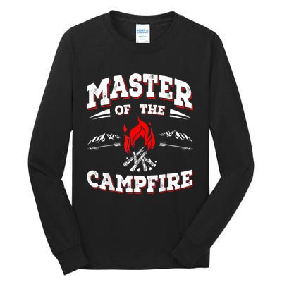 Master Of The Campfire Funny Camping Gift For Campers Tall Long Sleeve T-Shirt