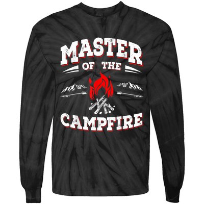 Master Of The Campfire Funny Camping Gift For Campers Tie-Dye Long Sleeve Shirt