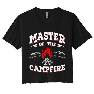 Master Of The Campfire Funny Camping Gift For Campers Women's Crop Top Tee