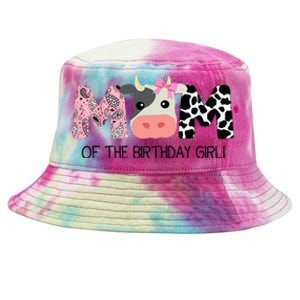 Mom Of The Birthday For Girl Cow Farm Birthday Cow Mommy 1st Tie-Dyed Bucket Hat