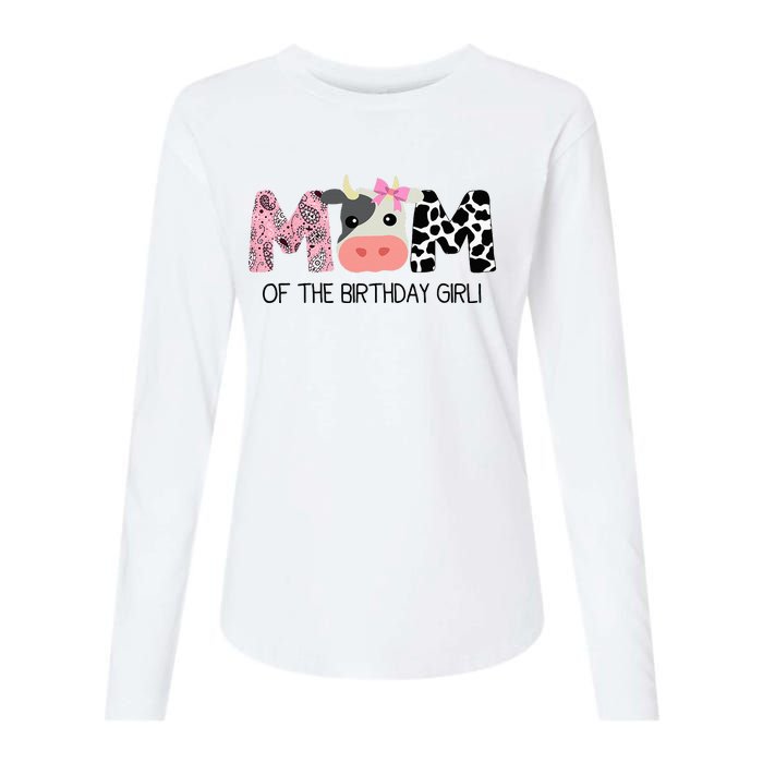 Mom Of The Birthday For Girl Cow Farm Birthday Cow Mommy 1st Womens Cotton Relaxed Long Sleeve T-Shirt