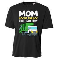 Mom Of The Birthday Boy Garbage Truck Birthday Party Cooling Performance Crew T-Shirt