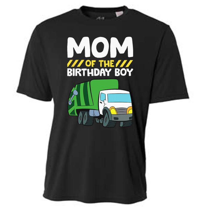 Mom Of The Birthday Boy Garbage Truck Birthday Party Cooling Performance Crew T-Shirt