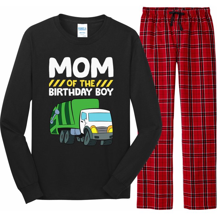 Mom Of The Birthday Boy Garbage Truck Birthday Party Long Sleeve Pajama Set