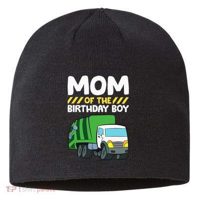 Mom Of The Birthday Boy Garbage Truck Birthday Party Sustainable Beanie