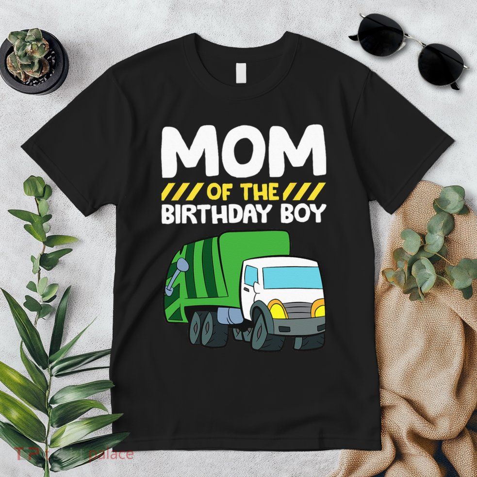 Mom Of The Birthday Boy Garbage Truck Birthday Party Premium T-Shirt