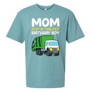 Mom Of The Birthday Boy Garbage Truck Birthday Party Sueded Cloud Jersey T-Shirt