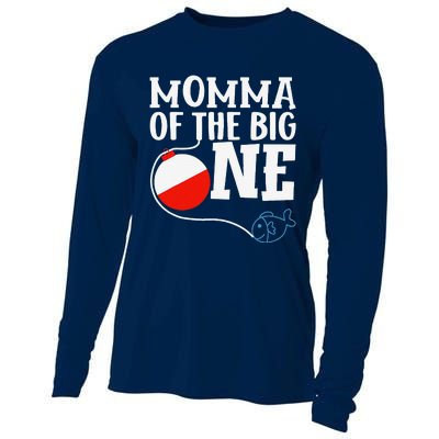 Momma Of The Big One Fishing Boy First Birthday Ofishally Cooling Performance Long Sleeve Crew