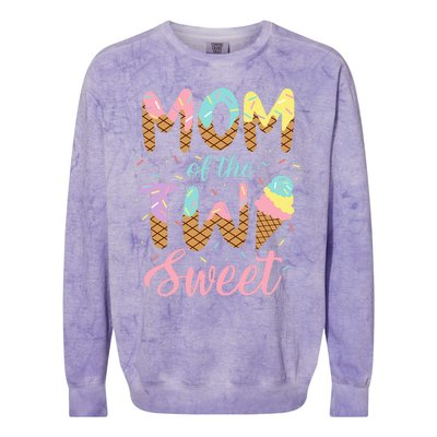 Mom Of The Two Sweet Birthday Girl Ice Cream Lovers 2nd Colorblast Crewneck Sweatshirt