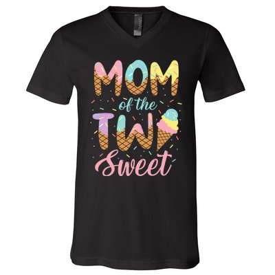 Mom Of The Two Sweet Birthday Girl Ice Cream Lovers 2nd V-Neck T-Shirt