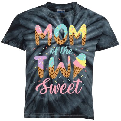 Mom Of The Two Sweet Birthday Girl Ice Cream Lovers 2nd Kids Tie-Dye T-Shirt