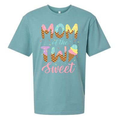 Mom Of The Two Sweet Birthday Girl Ice Cream Lovers 2nd Sueded Cloud Jersey T-Shirt