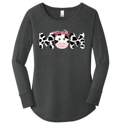 Mom Of The Birthday Mother Cow Farm Cow Mommy 1st Women's Perfect Tri Tunic Long Sleeve Shirt