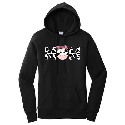 Mom Of The Birthday Mother Cow Farm Cow Mommy 1st Women's Pullover Hoodie