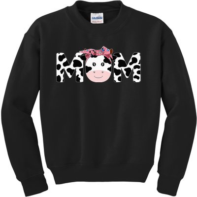 Mom Of The Birthday Mother Cow Farm Cow Mommy 1st Kids Sweatshirt