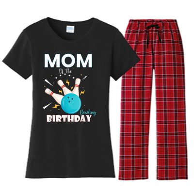 Mom Of The Birthday Bowler, Bowling Party Family Women's Flannel Pajama Set