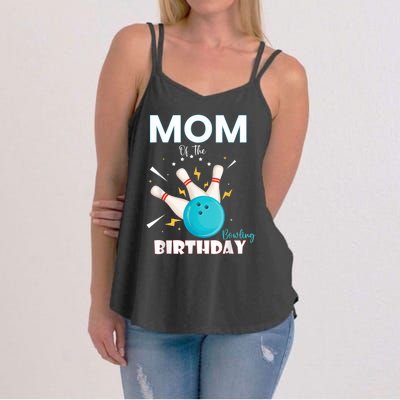 Mom Of The Birthday Bowler, Bowling Party Family Women's Strappy Tank