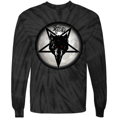 Mark Of The Werewolf Design Tie-Dye Long Sleeve Shirt