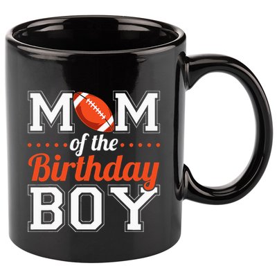 Mom Of The Birthday Boy Football 11oz C Handle Ceramic Mug