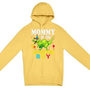 Mommy Of The Birthday Boy TRex RAWR Dinosaur Birthday Boy Premium Pullover Hoodie