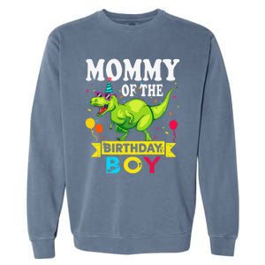 Mommy Of The Birthday Boy TRex RAWR Dinosaur Birthday Boy Garment-Dyed Sweatshirt