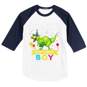 Mommy Of The Birthday Boy TRex RAWR Dinosaur Birthday Boy Baseball Sleeve Shirt