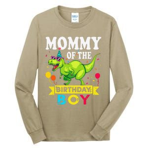 Mommy Of The Birthday Boy TRex RAWR Dinosaur Birthday Boy Tall Long Sleeve T-Shirt