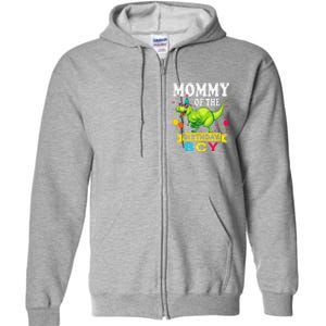 Mommy Of The Birthday Boy TRex RAWR Dinosaur Birthday Boy Full Zip Hoodie