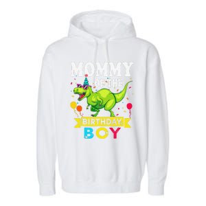 Mommy Of The Birthday Boy TRex RAWR Dinosaur Birthday Boy Garment-Dyed Fleece Hoodie