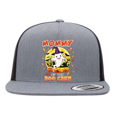 Mommy Of The Boo Crew Halloween Cute Ghost Pumpkin Scary Flat Bill Trucker Hat