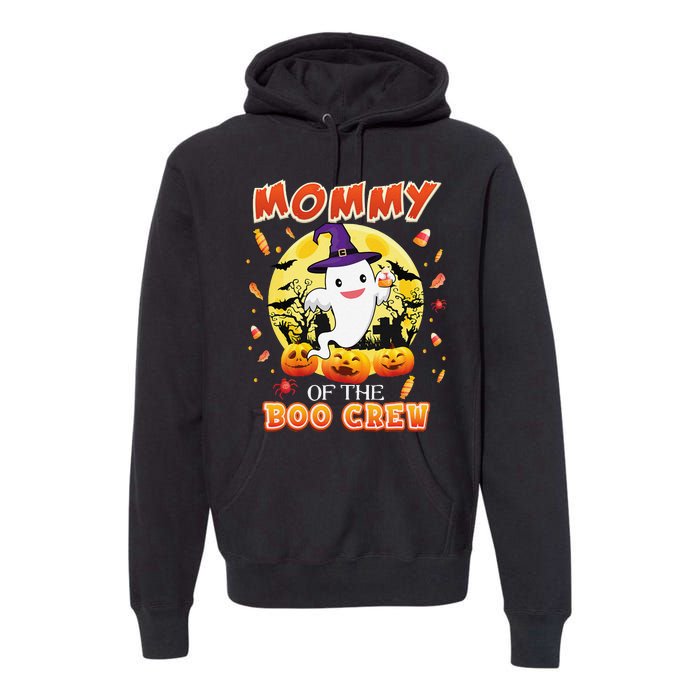 Mommy Of The Boo Crew Halloween Cute Ghost Pumpkin Scary Premium Hoodie