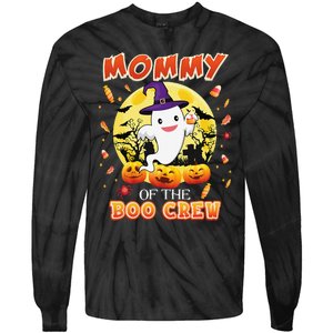 Mommy Of The Boo Crew Halloween Cute Ghost Pumpkin Scary Tie-Dye Long Sleeve Shirt