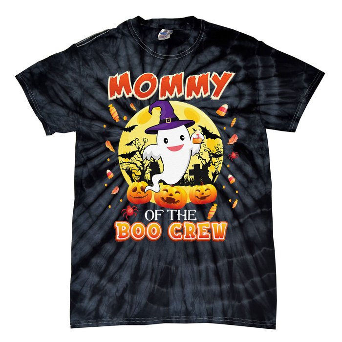 Mommy Of The Boo Crew Halloween Cute Ghost Pumpkin Scary Tie-Dye T-Shirt